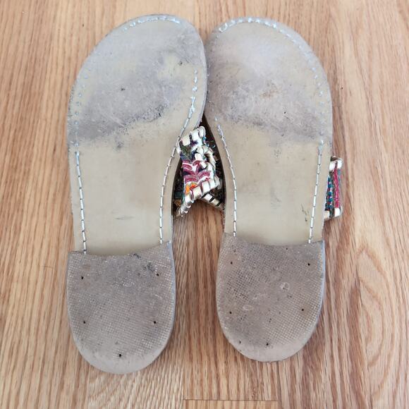 Jack Rogers Gold Navajo Tribal Print Thong Sandals Size 7 - Picture 6 of 9